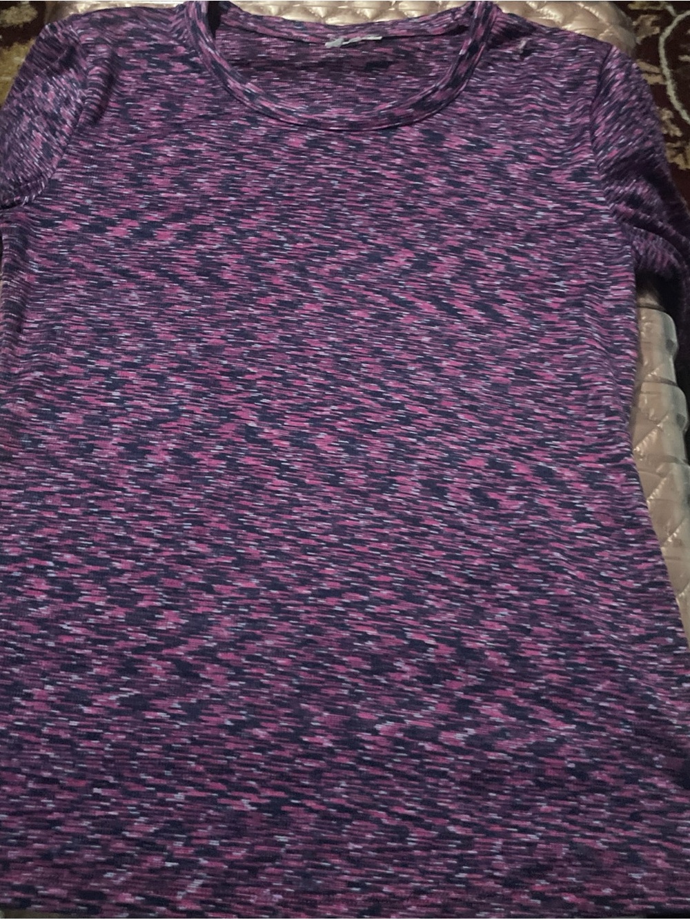 Space-Dyed Purple & Pink Long Sleeve Top